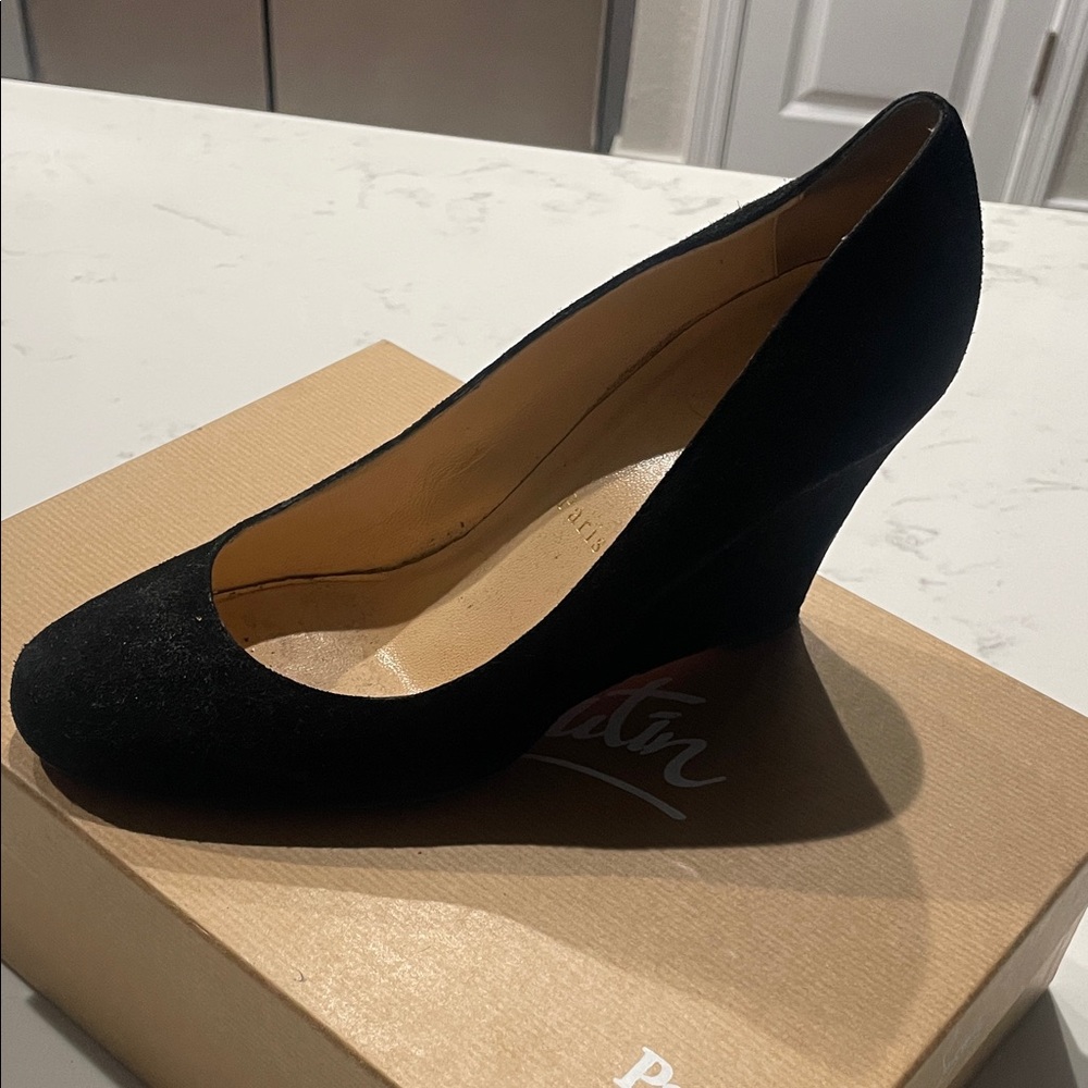 Christian Louboutin Black Wedge Shoes